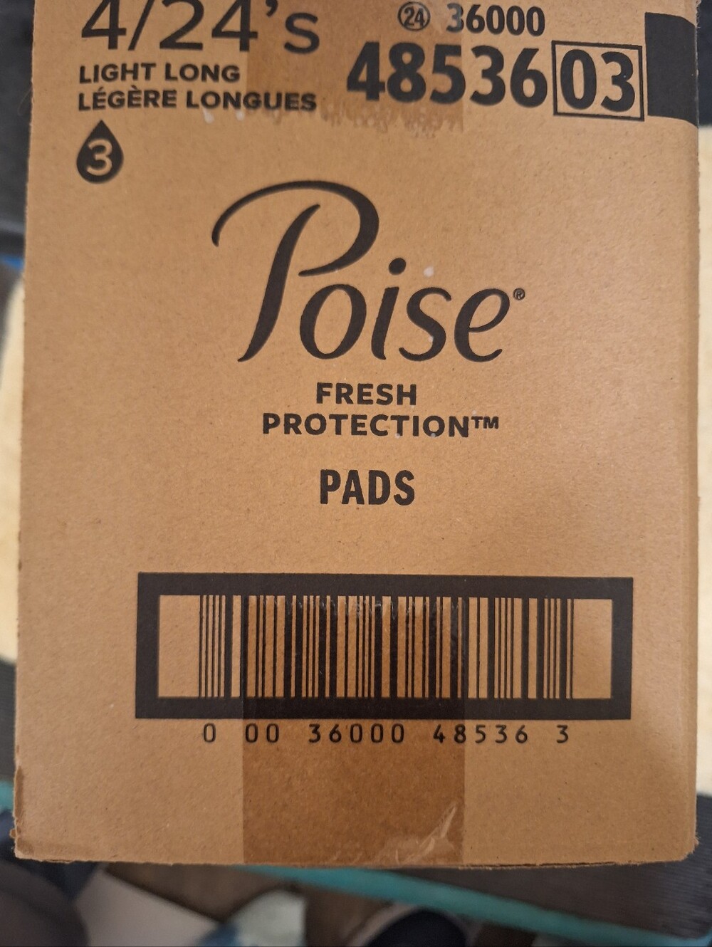 4 Packs POISE pads Fresh Protection Long Light